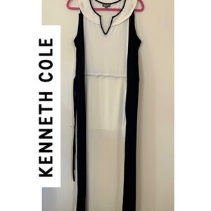KENNETH COLE BLACK AND WHITE MAXI DRESS SIZE L